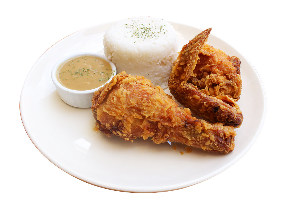 This classic AllAmerican favorite makes for a filling meal! Get 2pcs of crunchy, Southern Style Fried Chicken with rice, and creamy, buttery gravy.