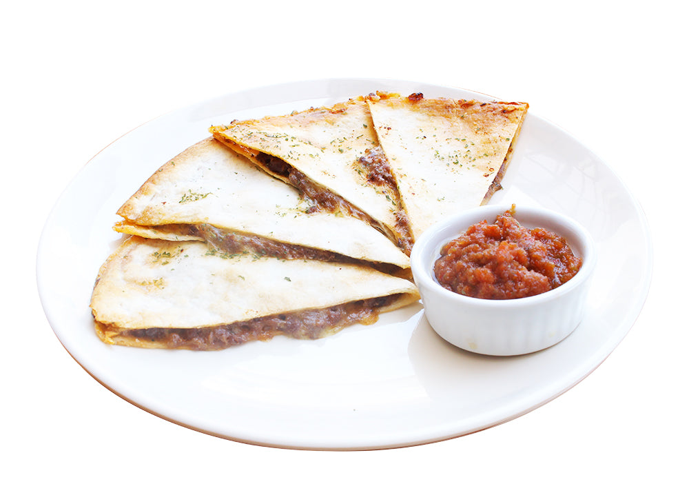 AllAmerican's quesadilla is available in our best-selling beef flavor, paired with salsa dip!