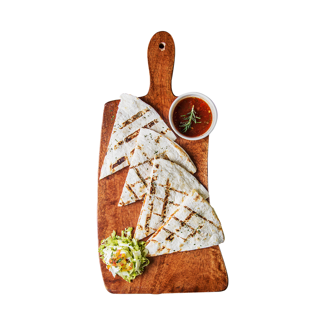 AllAmerican's quesadilla is available in classic cheese, chicken, and best-selling beef flavor, paired with salsa dip!