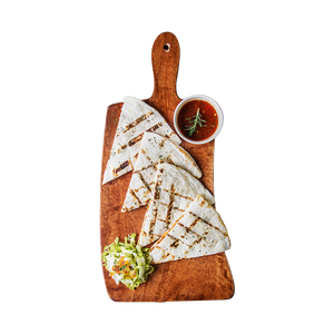 AllAmerican's quesadilla is available in classic cheese, chicken, and best-selling beef flavor, paired with salsa dip!